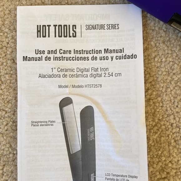 New without box Hot Tools 1” ceramic digital flat iron - Picture 5 of 8